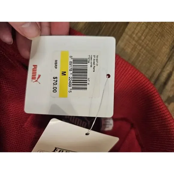 Puma Ferrari Race Red Rossa Corsa Joggers / Sweat Pants Size M NWT - Picture 9 of 12